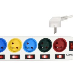 PRZEDŁUŻACZ LISTWA PRĄDOWA LUND 5 GNIAZD Z UZIEMIENIEM, INDYWIDUALNE WYŁĄCZNIKI, 2 M, 3X1,0 MM² - 72460