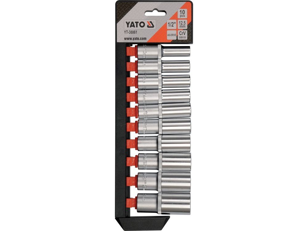 ZESTAW NASADEK DŁUGICH YATO 1/2" (10 el.) - YT-38861