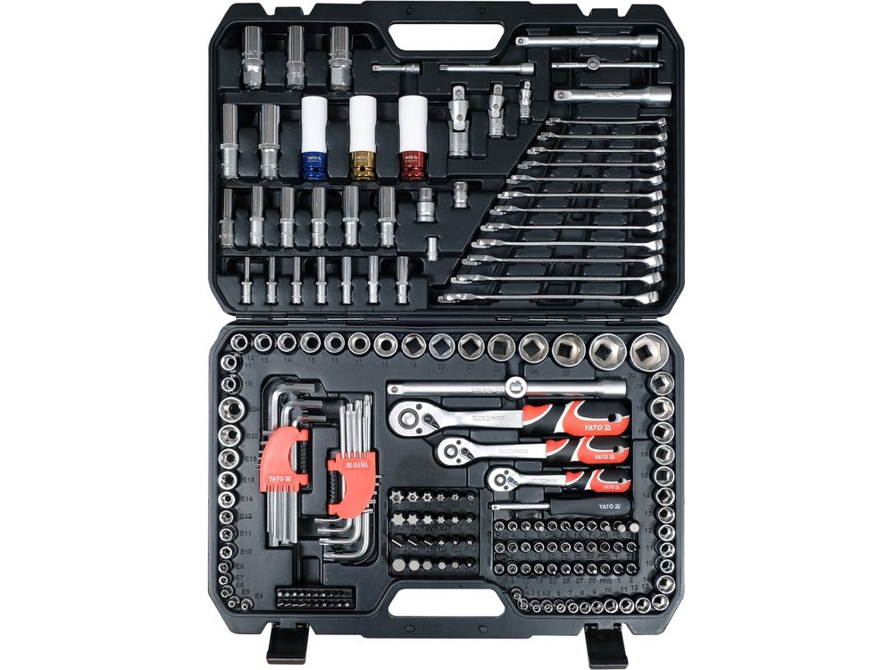 ZESTAW NARZĘDZIOWY YATO 1/4", 3/8", 1/2" (198 el.) - YT-38850 - obrazek 2
