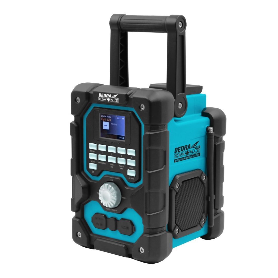 RADIO WARSZTATOWE AKUMULATOROWE DEDRA SAS+ALL 18V DAB+/FM BLUETOOTH USB – BEZ AKUMULATORA - DED7006BT