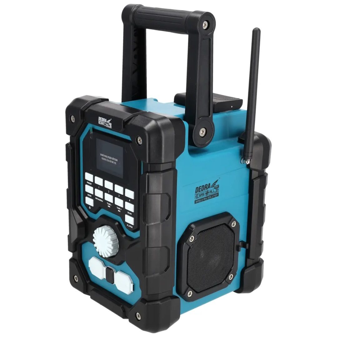 RADIO WARSZTATOWE AKUMULATOROWE DEDRA SAS+ALL 18V DAB+/FM BLUETOOTH USB – BEZ AKUMULATORA - DED7006BT - obrazek 6