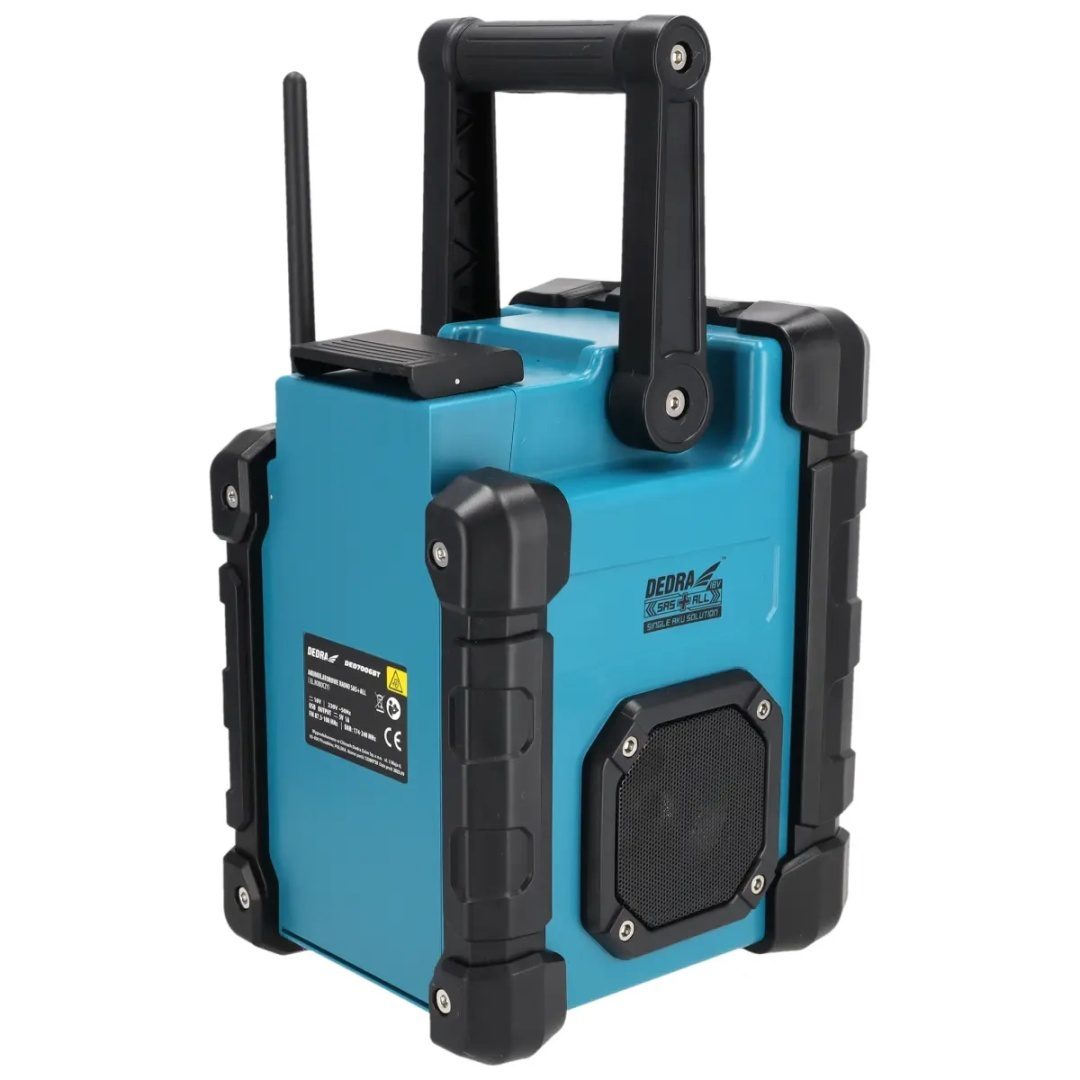 RADIO WARSZTATOWE AKUMULATOROWE DEDRA SAS+ALL 18V DAB+/FM BLUETOOTH USB – BEZ AKUMULATORA - DED7006BT - obrazek 5
