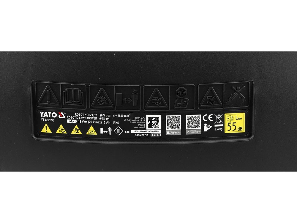ROBOT KOSZĄCY YATO DO 1000 M2 - YT-852093 - obrazek 10