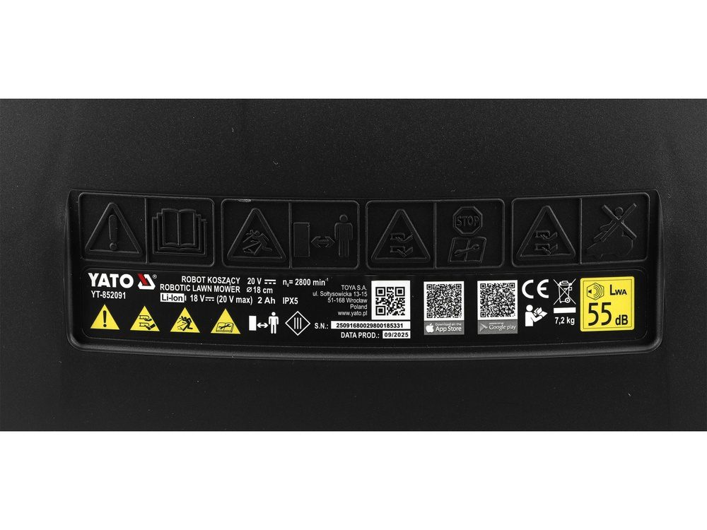 ROBOT KOSZĄCY YATO DO 500 M2 - YT-852091 - obrazek 10