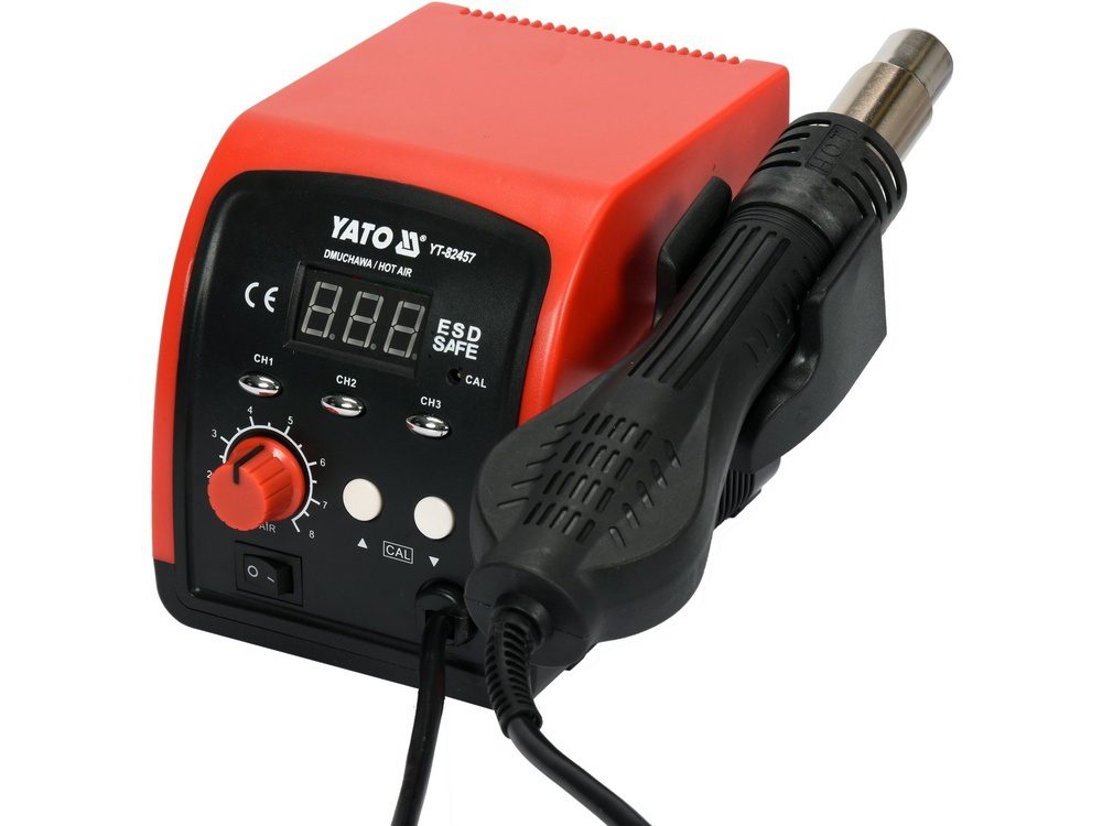 STACJA HOT-AIR YATO 750W Z WYŚWIETLACZEM LED I WENTYLATOREM BEZSZCZOTKOWYM - YT-82457