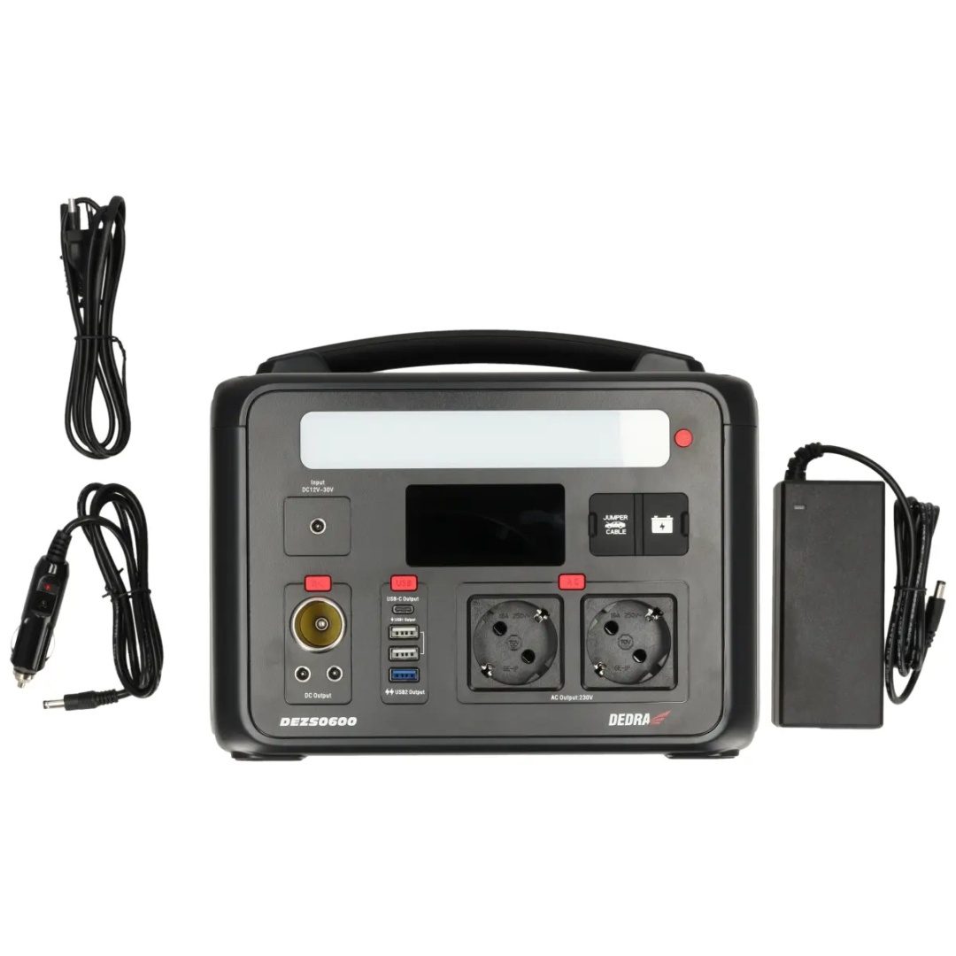 STACJA ZASILANIA DEDRA 600 W 640 Wh LiFePO₄ Z FUNKCJĄ ROZRUCHU 12 V - DEZS0600 - obrazek 2