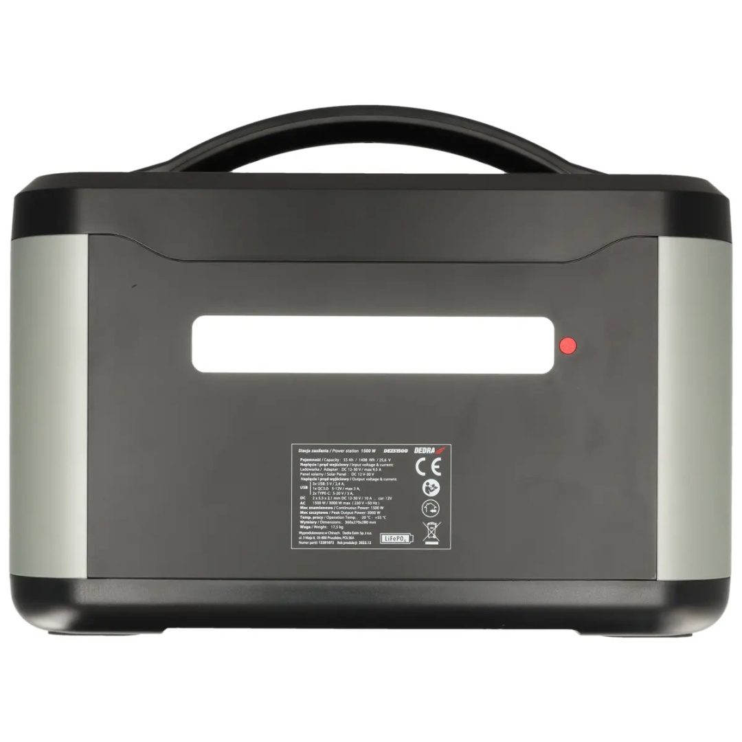 STACJA ZASILANIA DEDRA 1500 W 1408 Wh LiFePO₄ Z FUNKCJĄ ROZRUCHU 12 V - DEZS1500 - obrazek 7