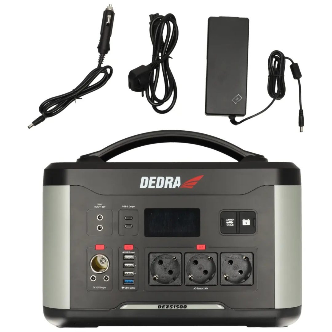 STACJA ZASILANIA DEDRA 1500 W 1408 Wh LiFePO₄ Z FUNKCJĄ ROZRUCHU 12 V - DEZS1500 - obrazek 2