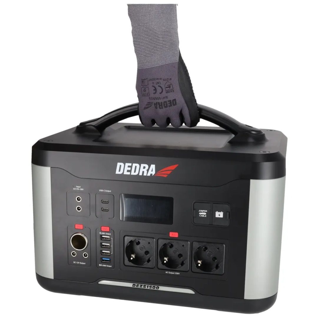 STACJA ZASILANIA DEDRA 1500 W 1408 Wh LiFePO₄ Z FUNKCJĄ ROZRUCHU 12 V - DEZS1500 - obrazek 3