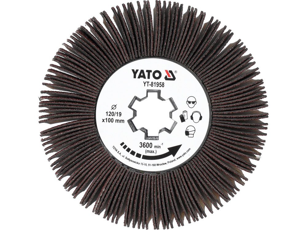 SZCZOTKA DO SATYNIARKI YATO LISTKOWA P120 120×100×19 - YT-81958 - obrazek 3