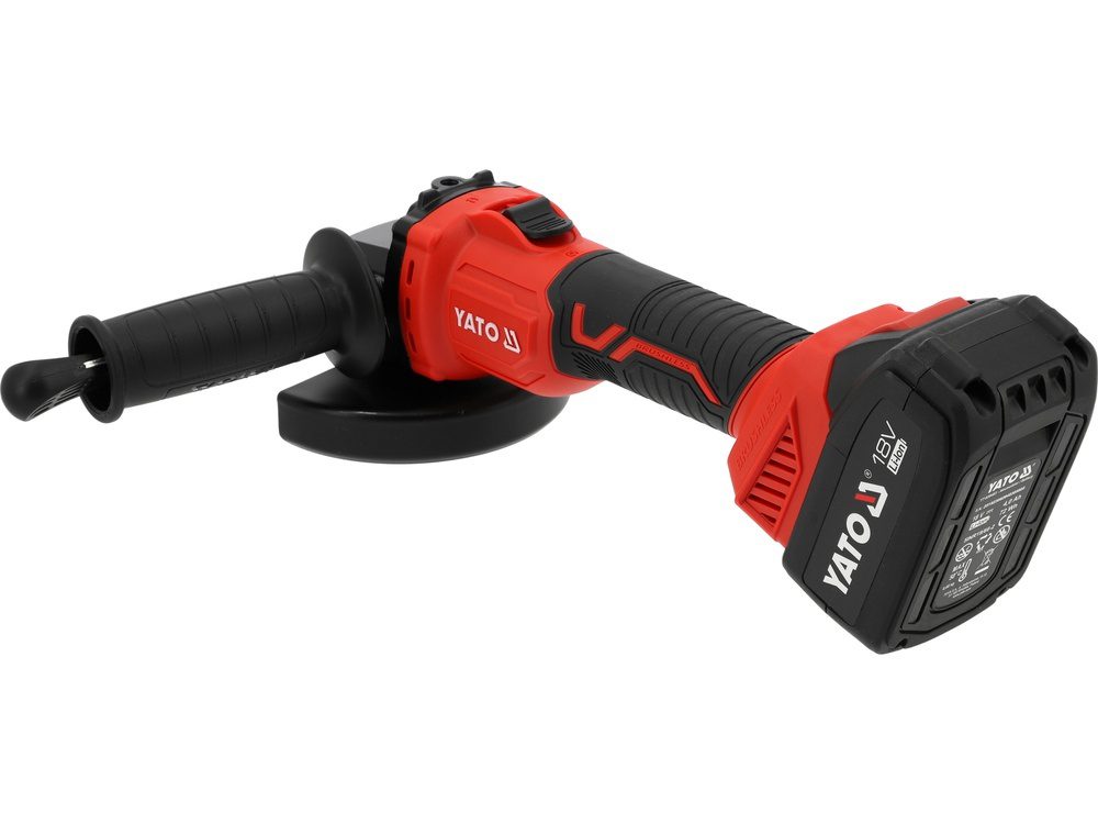 SZLIFIERKA KĄTOWA AKUMULATOROWA YATO BEZSZCZOTKOWA 18V 125 MM – 2 x AKUMULATOR 4 AH + ŁADOWARKA - YT-828252 - obrazek 4
