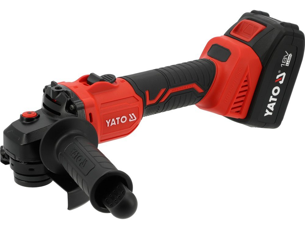 SZLIFIERKA KĄTOWA AKUMULATOROWA YATO BEZSZCZOTKOWA 18V 125 MM – 1 x AKUMULATOR 4 AH + ŁADOWARKA - YT-828251