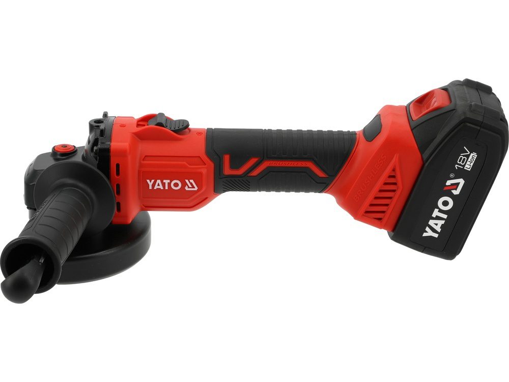 SZLIFIERKA KĄTOWA AKUMULATOROWA YATO BEZSZCZOTKOWA 18V 125 MM – 1 x AKUMULATOR 4 AH + ŁADOWARKA - YT-828251 - obrazek 2