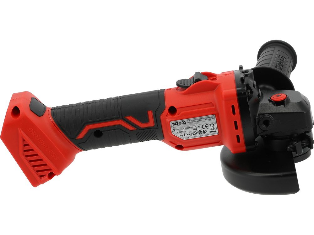 SZLIFIERKA KĄTOWA AKUMULATOROWA YATO BEZSZCZOTKOWA 18V 125 MM – BEZ AKUMULATORA - YT-828253 - obrazek 3