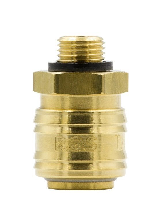 SZYBKOZŁĄCZE - GNIAZDO PNEUMATYCZNE MOSIĘŻNE RQS GW. ZEW. 1/4” - 26KAAW13MPX