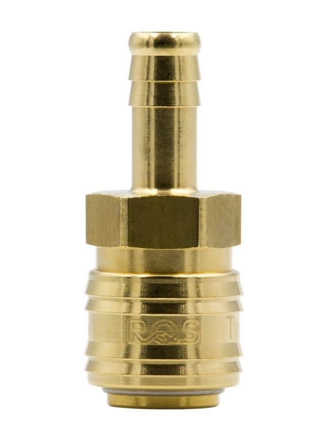 SZYBKOZŁĄCZE - GNIAZDO PNEUMATYCZNE MOSIĘŻNE RQS NA WĄŻ 10 MM - 26KATF10MPX