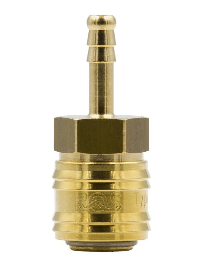 SZYBKOZŁĄCZE - GNIAZDO PNEUMATYCZNE MOSIĘŻNE RQS NA WĄŻ 6 MM - 26KATF06MPX