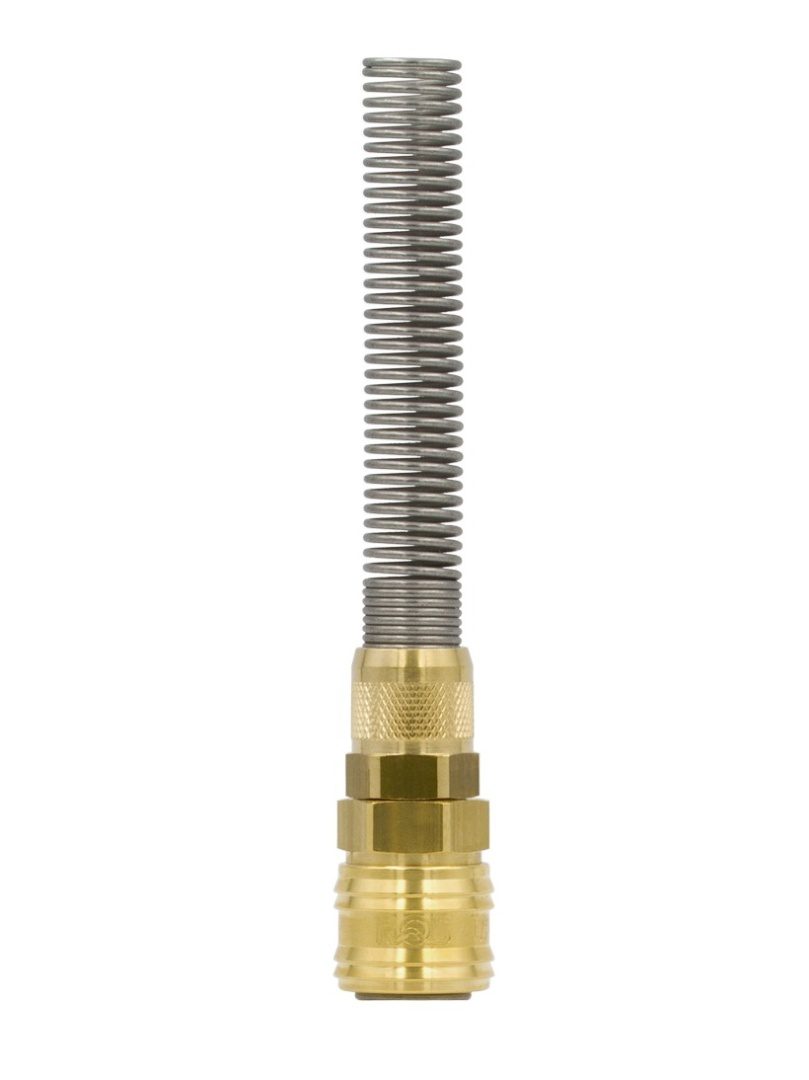SZYBKOZŁĄCZE - GNIAZDO PNEUMATYCZNE MOSIĘŻNE RQS NA WĄŻ 9x12 MM ZE SPRĘŻYNĄ - 26KAKK12MPX