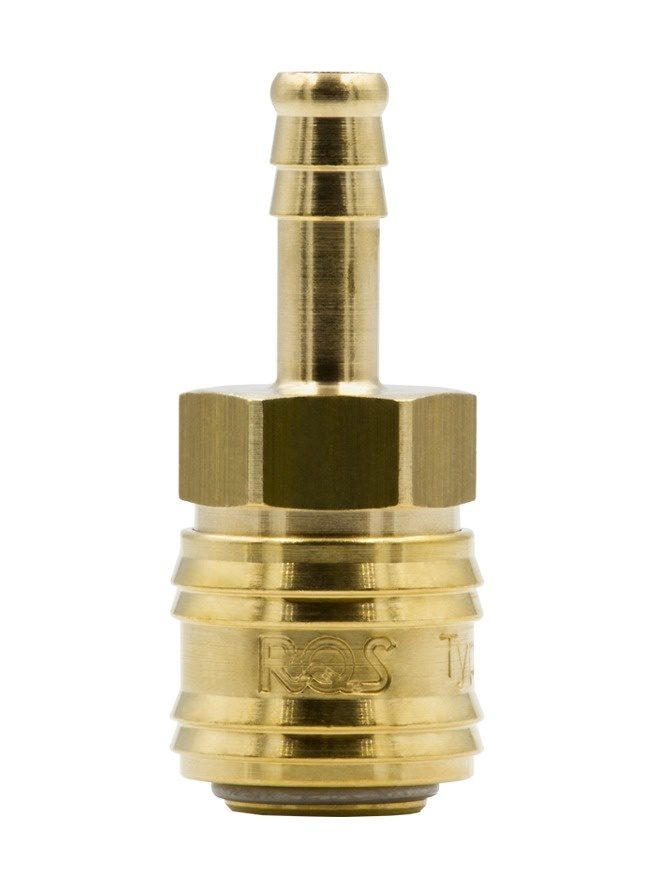 SZYBKOZŁĄCZE - GNIAZDO PNEUMATYCZNE MOSIĘŻNE RQS NA WĄŻ 8 MM - 26KATF08MPX