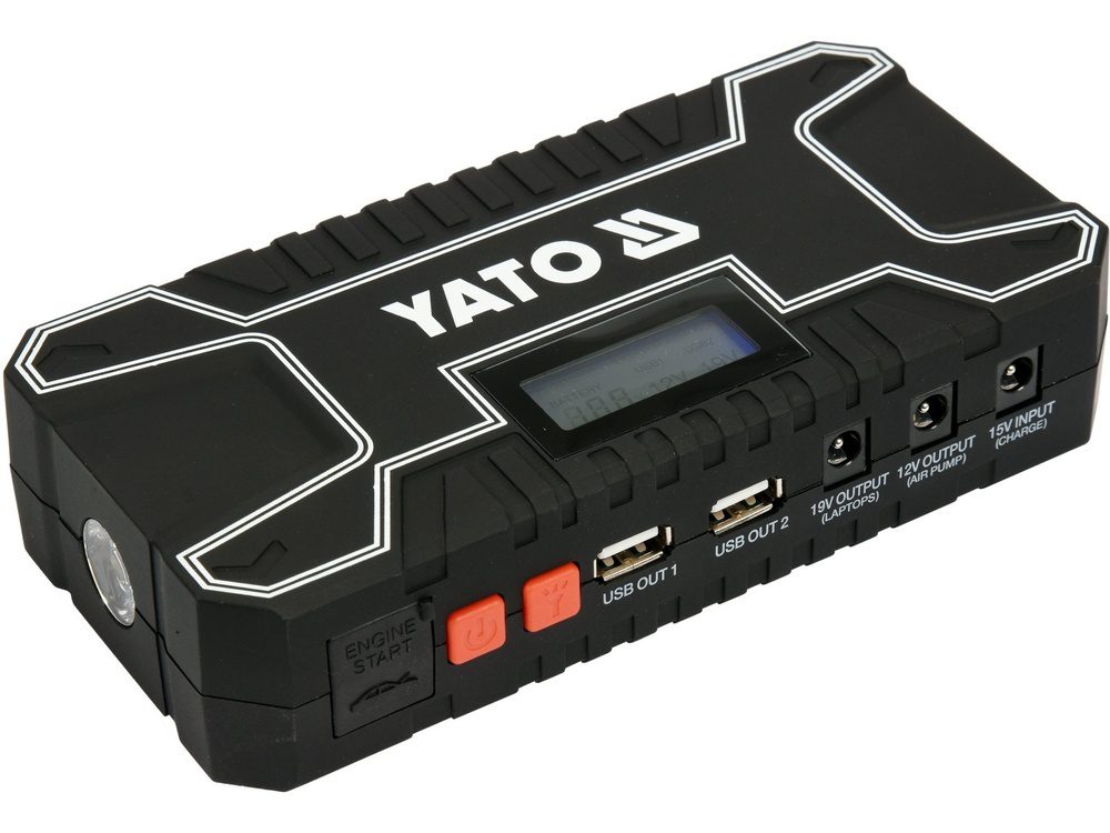 URZĄDZENIE ROZRUCHOWE - POWER BANK YATO 12000 mAh Z WYŚWIETLACZEM LCD - YT-83082