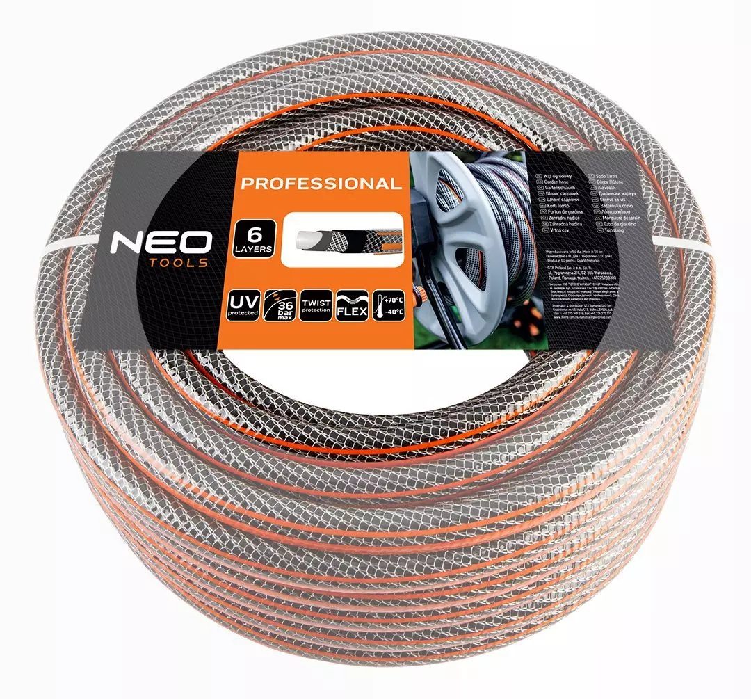 WĄŻ OGRODOWY NEO TOOLS 1/2" x 50 m, 6-WARSTWOWY NEO PROFESSIONAL - 15-842 - obrazek 4