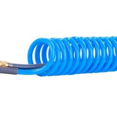 WĄŻ SPIRALNY PNEUMATYCZNY RQS 12 × 8 mm - 5m - PU, SZYBKOZŁĄCZA STANDARD