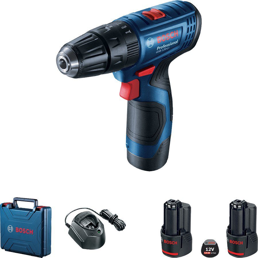 WIERTARKO-WKRĘTARKA AKUMULATOROWA UDAROWA BOSCH GSB 120-LI 12 V 30 Nm 2×2.0 Ah Li-Ion WALIZKA