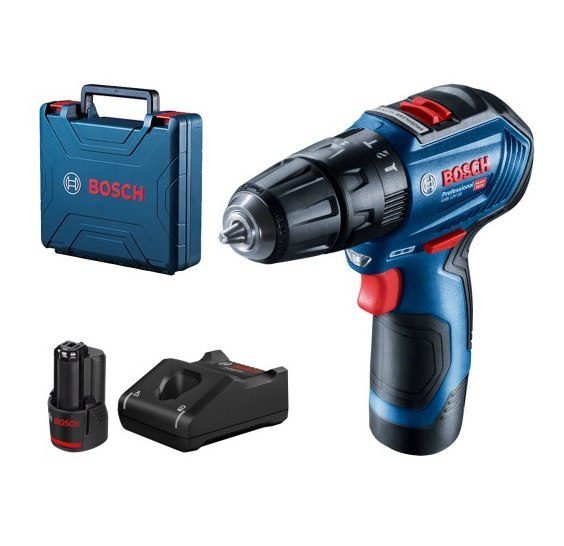 WIERTARKO-WKRĘTARKA AKUMULATOROWA UDAROWA BOSCH GSB 12V-30 12 V 30 Nm 2×2.0 Ah Li-Ion WALIZKA