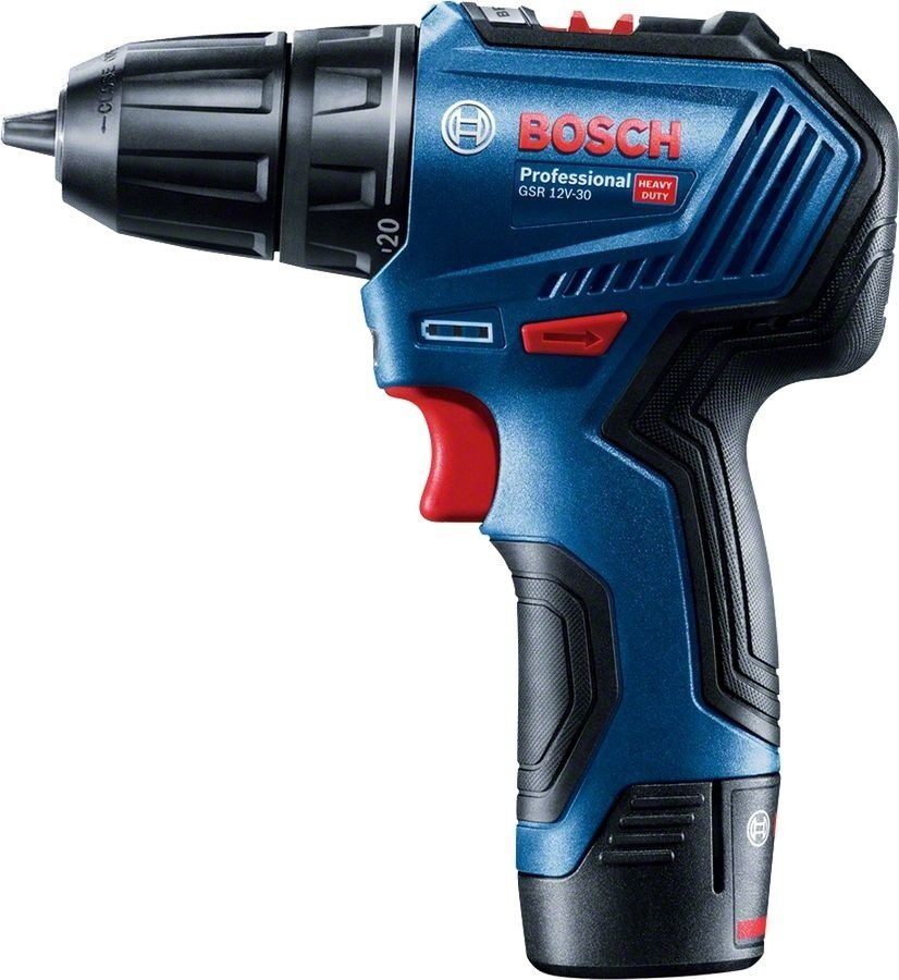 WIERTARKO-WKRĘTARKA AKUMULATOROWA BOSCH GSR 12V-30 12 V 30 Nm 2×2.0 Ah Li-Ion WALIZKA - obrazek 3