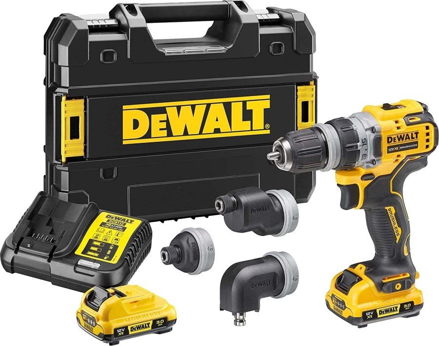 WIERTARKO-WKRĘTARKA AKUMULATOROWA DEWALT 12 V 57 Nm 2×3.0 Ah 4 GŁOWICE TSTAK DCD703L2T - obrazek 3