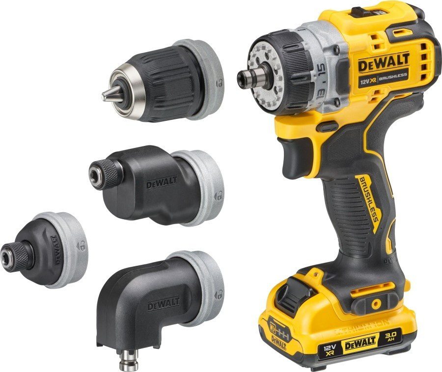 WIERTARKO-WKRĘTARKA AKUMULATOROWA DEWALT 12 V 57 Nm 2×3.0 Ah 4 GŁOWICE TSTAK DCD703L2T - obrazek 5