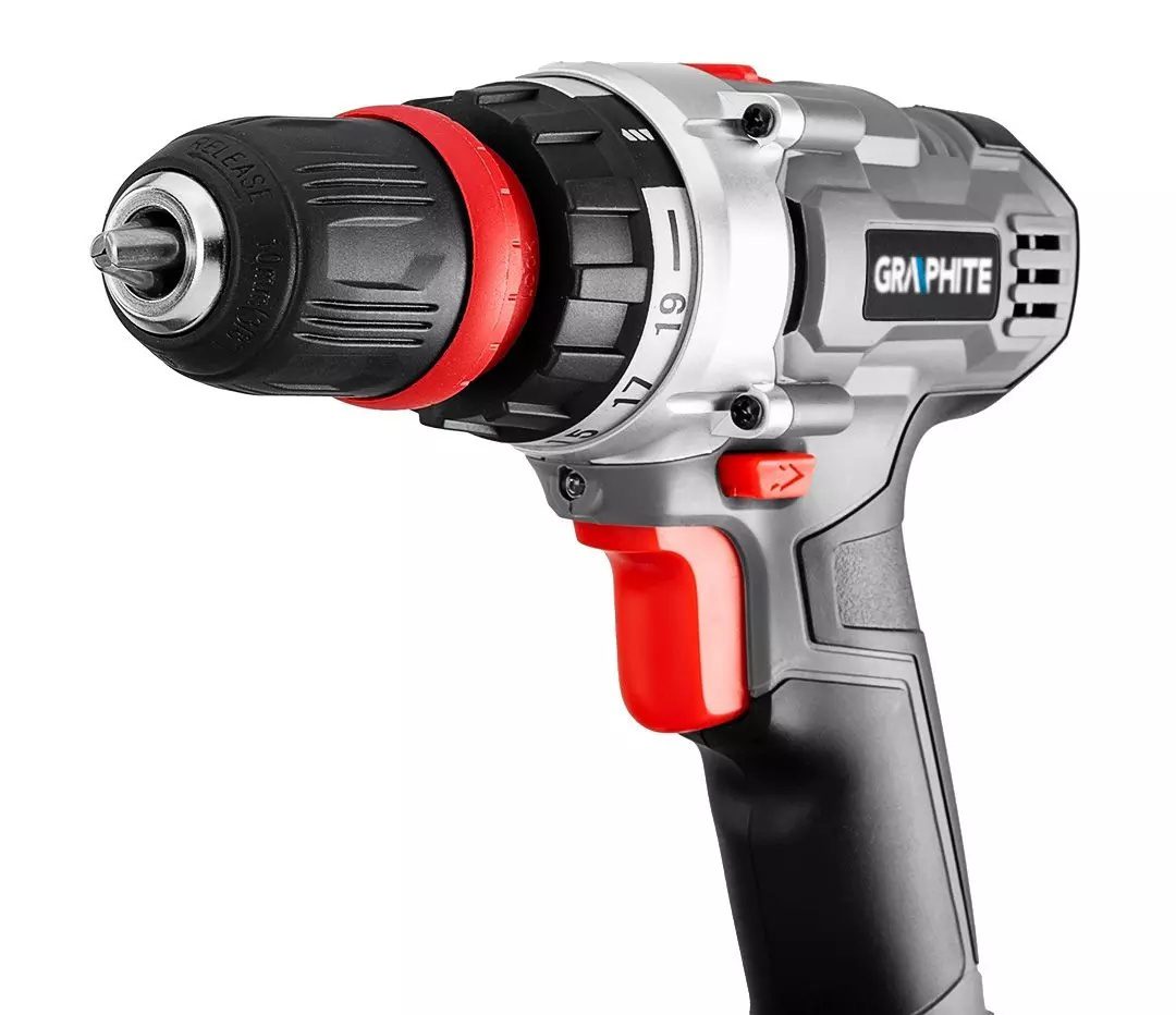 WIERTARKO-WKRĘTARKA GRAPHITE ENERGY+ 18V LI-ION, ZDEJMOWANY UCHWYT 10 MM, 2 x AKUMULATOR 2AH, ŁADOWARKA, WALIZKA - 58G022-SET2 - obrazek 5