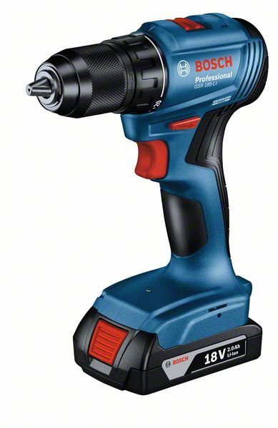 WIERTARKO-WKRĘTARKA AKUMULATOROWA BOSCH GSR 185-LI 18 V 50 Nm BRUSHLESS 2×2.0 Ah Li-Ion – WALIZKA - obrazek 2