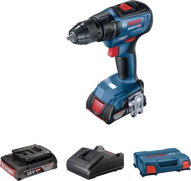 WIERTARKO-WKRĘTARKA AKUMULATOROWA BOSCH GSR 18V-50 18 V 50 Nm BRUSHLESS 2×2.0 Ah Li-Ion L-CASE