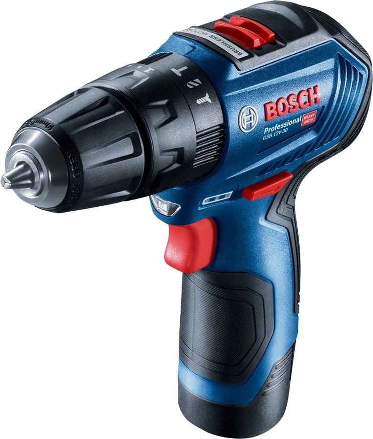 WIERTARKO-WKRĘTARKA AKUMULATOROWA UDAROWA BOSCH GSB 12V-30 12 V 30 Nm 2×2.0 Ah Li-Ion WALIZKA - obrazek 2