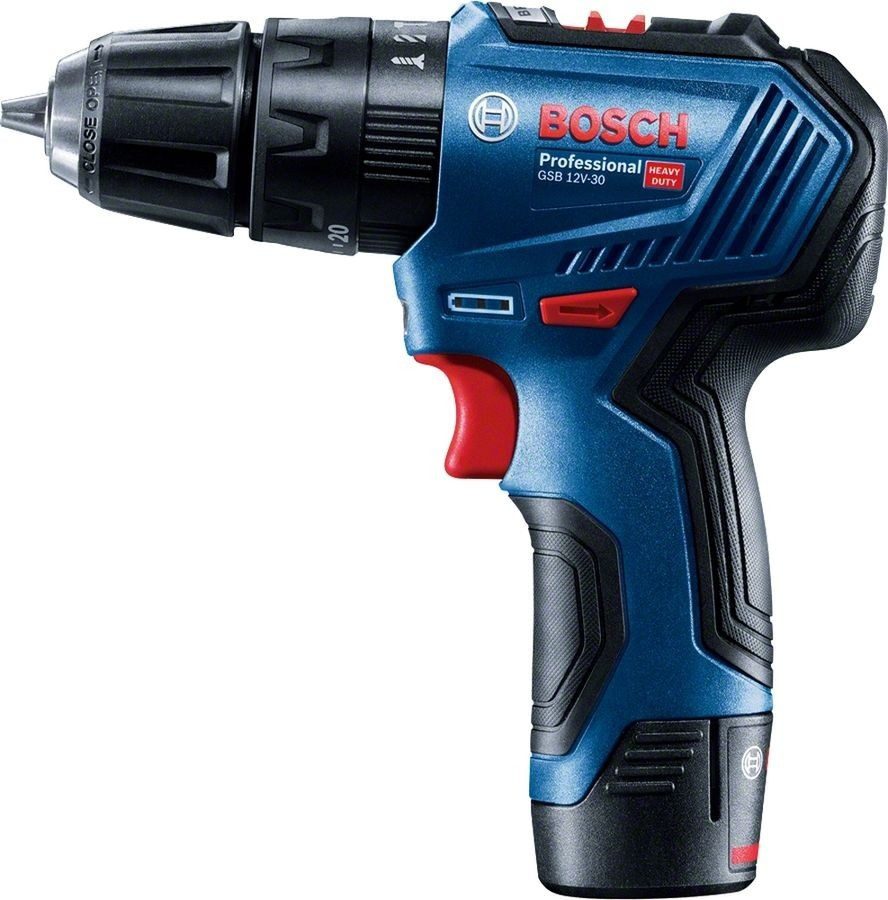 WIERTARKO-WKRĘTARKA AKUMULATOROWA UDAROWA BOSCH GSB 12V-30 12 V 30 Nm 2×2.0 Ah Li-Ion WALIZKA - obrazek 6