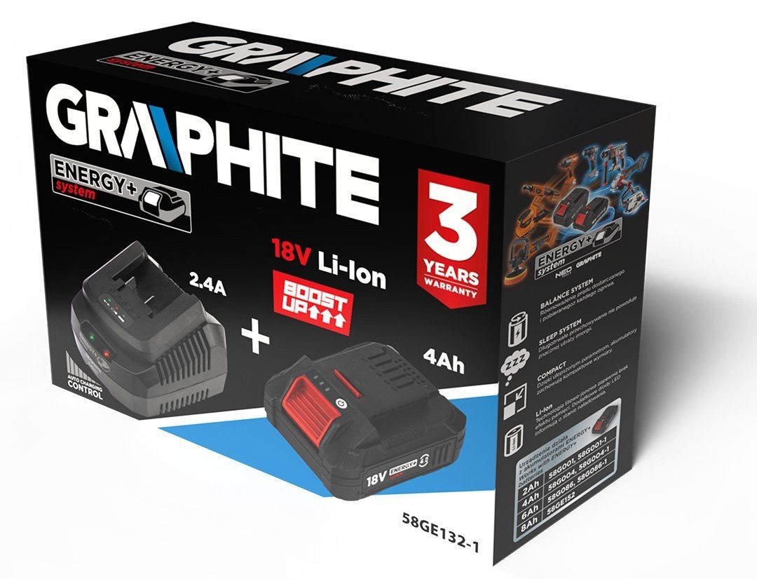 ZESTAW ENERGY+: AKUMULATOR 4AH BOOST UP Z ŁADOWARKĄ GRAPHITE - 58GE132-1 - obrazek 13
