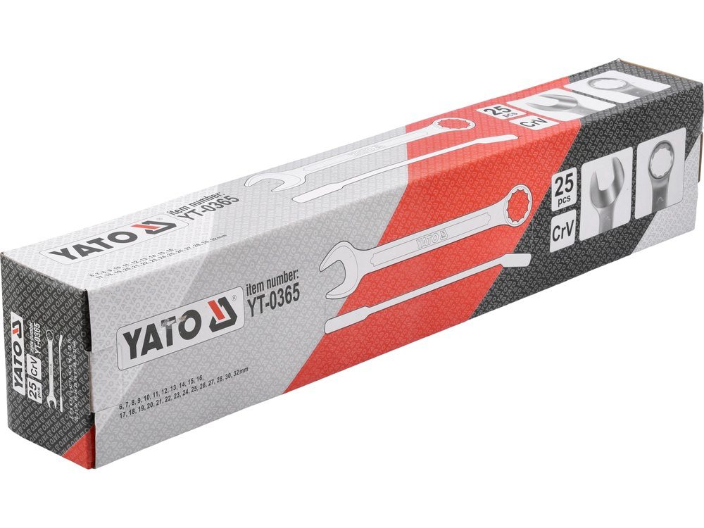 ZESTAW KLUCZY PŁASKO-OCZKOWYCH YATO 6-32 mm (25 el.) - YT-0365 - obrazek 2