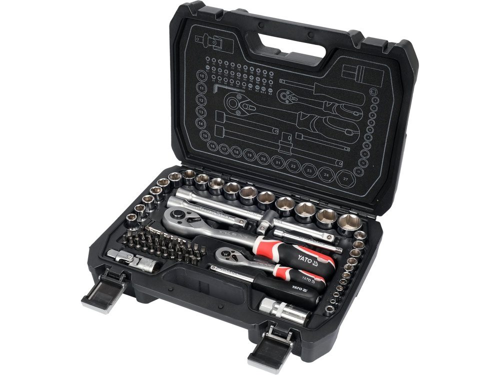 ZESTAW NARZĘDZIOWY YATO 1/2", 1/4" M (72 el.) - YT-38782 - obrazek 2