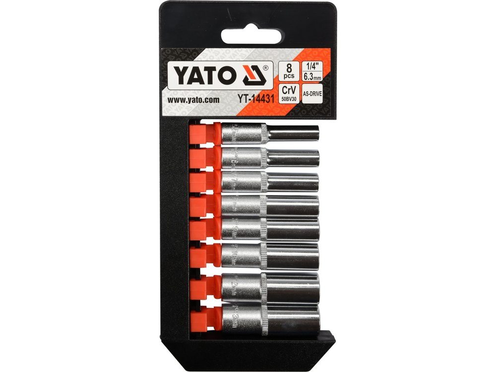 ZESTAW NASADEK DŁUGICH YATO 1/4" (8 el.) - YT-14431