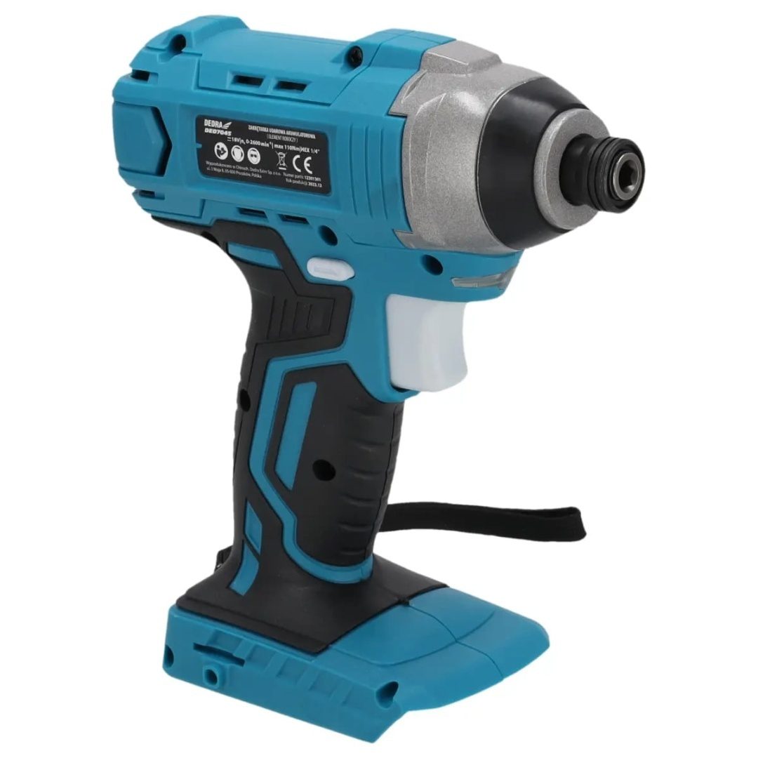 ZAKRĘTARKA UDAROWA AKUMULATOROWA DEDRA SAS+ALL 18V 110 Nm UCHWYT HEX 1/4" – BEZ AKUMULATORA - DED7045 - obrazek 5